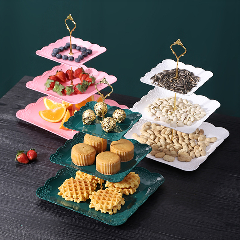 Afneembare Cake Stand Europese Stijl 3 Tier Gebak Cupcake Fruitschaal Serveren Dessert Houder Wedding Party Home Decor
