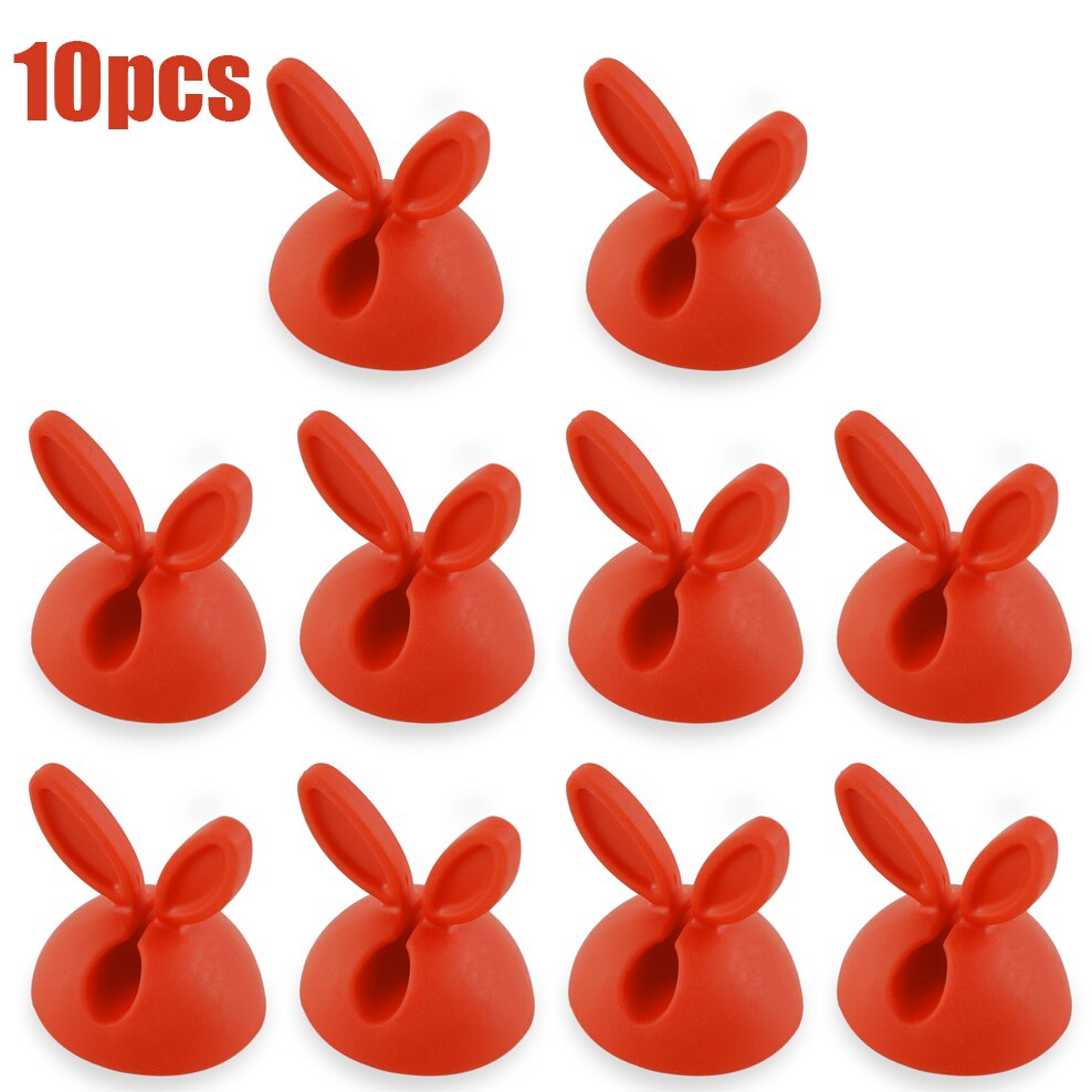 Fixateur universel de câble d'oreille de lapin, organisateur de ligne de bureau, de chargeur de tableau de bord de voiture: red 10