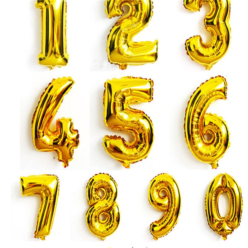 Anzahl ballons 32 zoll Baby Dusche Helium Folien ballon Gold Silber Rosa verrotten Blau Ziffer Globos Geburtstag Party Hochzeit ballon
