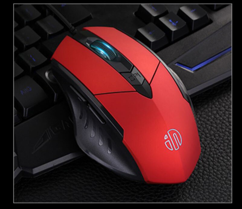 Gaming Mouse 6 Button Ergonomic Wired USB Computer Mouse Gamer Mice Silent Mause 4000DPI Optical Mouse For PC Laptop: Red