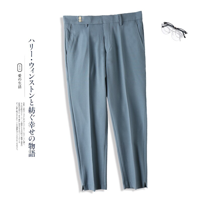 Zogaa zomer herfst heren pantalon koreaanse versie slanke voeten rechte pantalon katoenen smart casual herenbroek