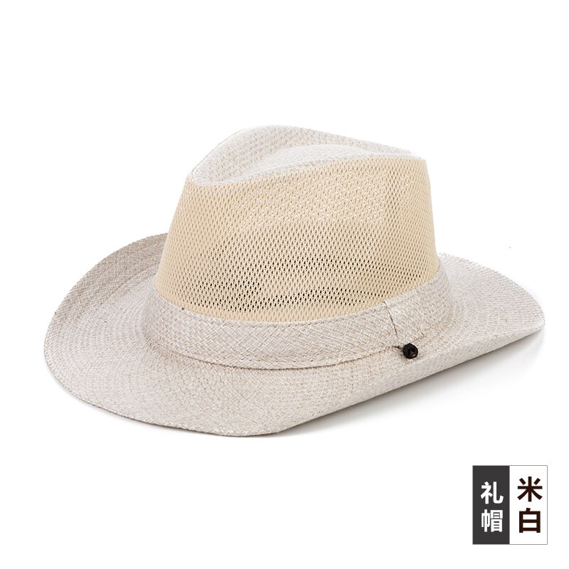 Udendørs solhat til mænd bred skygge mænd & #39 sommer fritid stråhat åndbar parasol hat herre & #39 sommer raffia solhat b -8283: Stil 5