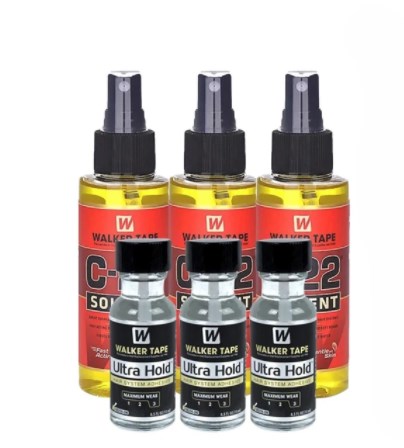Ultra Hold Walker Tapes C-22 Lijmverwijderaar voor Lace Front Pruiken Menselijk haar Toupetje 15 ml Garenloos Lijmtape Waterdichte lijmverwijderaar: YELLOW