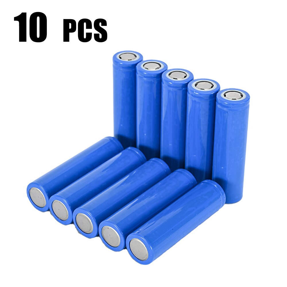 3.7V 18650 Lithium Battery 1800mAh Li-ion Rechargeable Batteries 100% Original Full Capacity For Small Fan Flashlight: 10 PCS 1800mAh