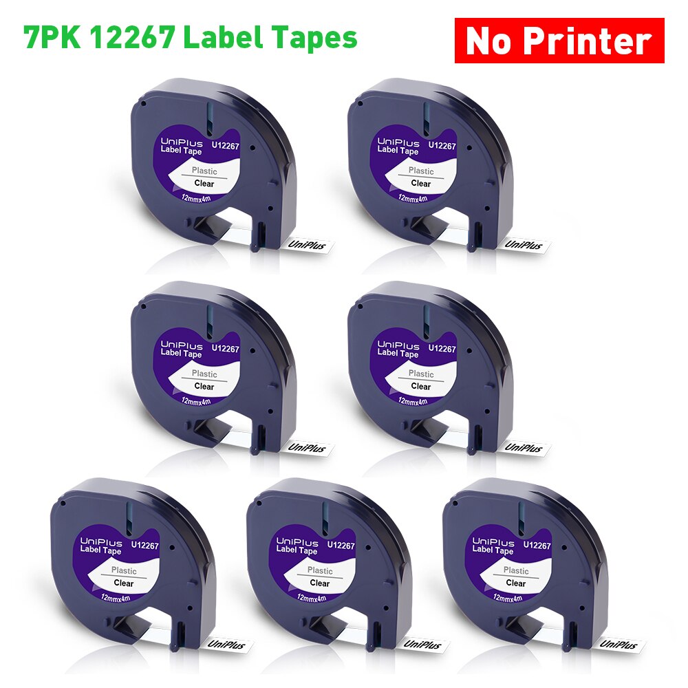 Dymo Labeling Machine Dymo Letratag 100H Dymo LT100H LT-100H Dymo Labeller with 7PK Compatible Dymo Tape 12267 12mm LT Label: 7PK Label Tapes