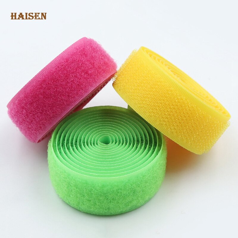 Haisen,Solid Color Soft Nylon Hook and Loop Adhesive Fastener Tape,Magic Tape, Sewing Accessories For Clothe/ Bag/ Shoe/AB Stick