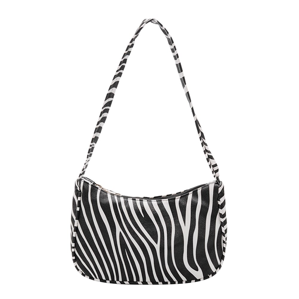 Mode Zebra Print Vrouwen Handtas Leer Eenvoudige Onderarm Schoudertassen Vrouwelijke Dagelijkse Reizen Totes Purse Portemonnees En Handtassen: B