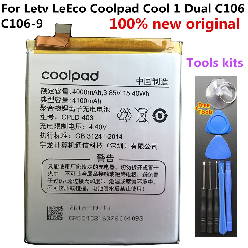 Batterij Voor Leeco Letv Le3 Le 3 Leree & Coolpad Cool 1 Dual Pro C106-9/8 C107 c103 Mobiele Phonebatteries 4000Mah