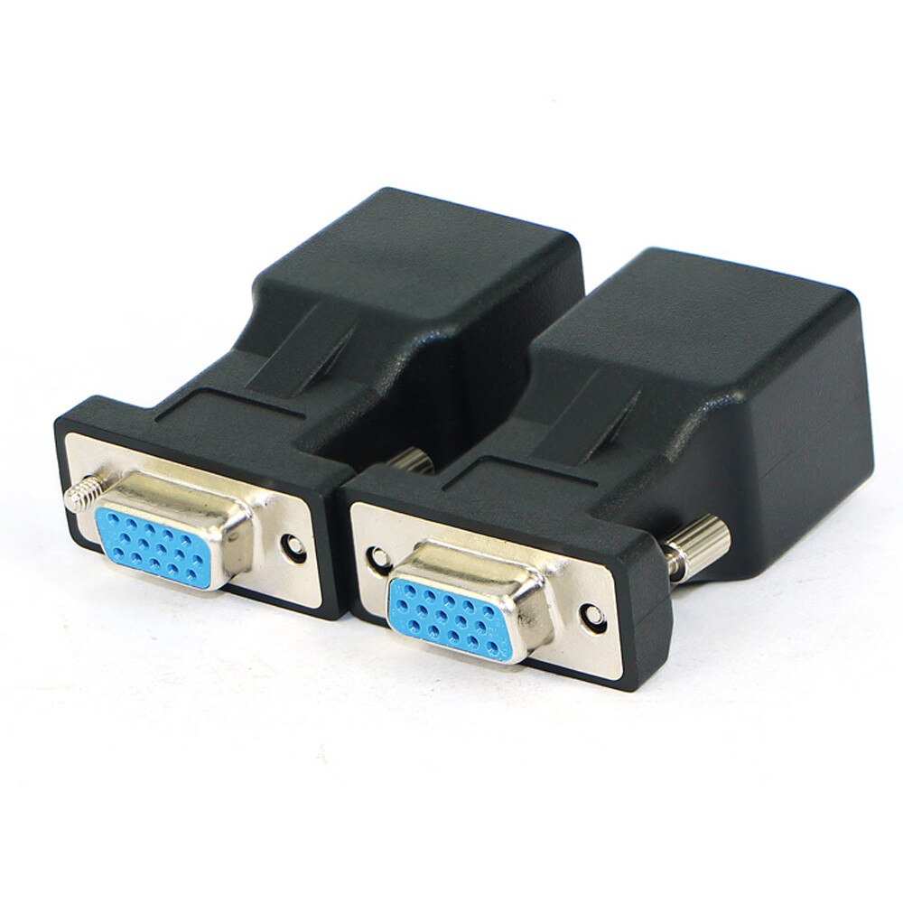 1 Paar Vga Extender Man Vrouw Naar Lan RJ45 CAT5 CAT6 20M Netwerk Kabel Adapter Man-vrouw/vrouw Tot Vrouw/Man Mannelijke 01