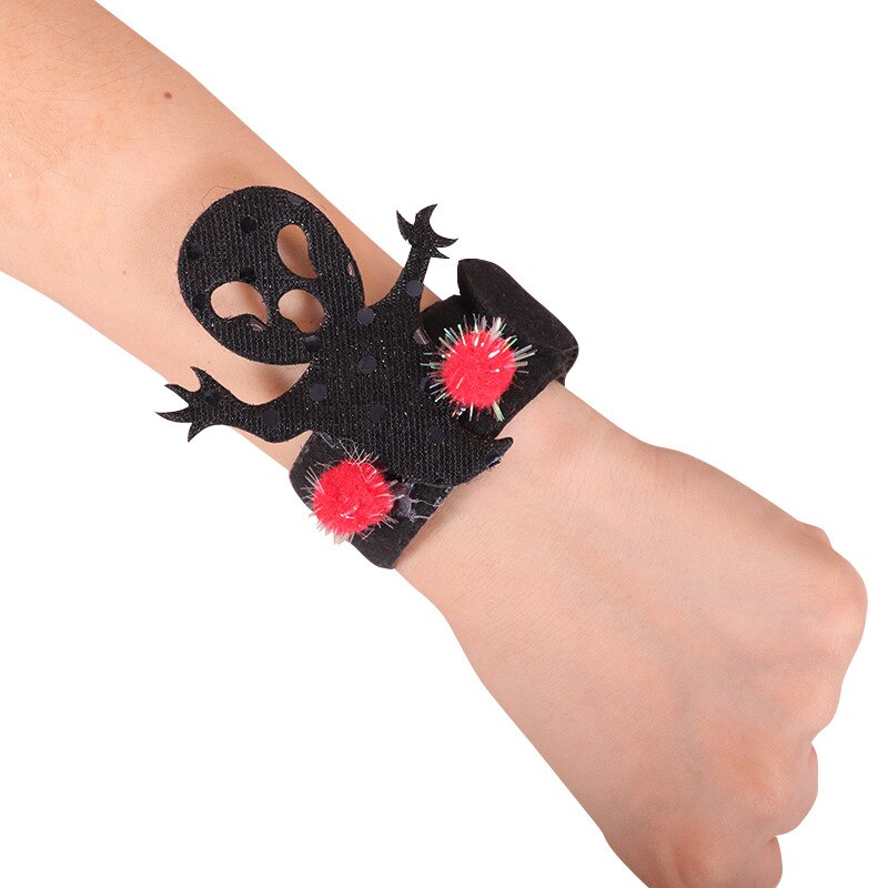1 pièces Halloween chauve-souris citrouille araignée blanc fantôme noir fantôme tête de crâne Snap anneau Bracelet fantôme Festival fête décoration
