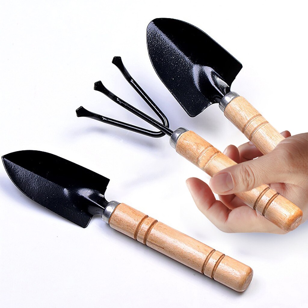 Miniature Speelgoed 1Set Mini Small Shovel Rake Spade Wood Handle Metal Head Pretend Tool Kids Toys For Children