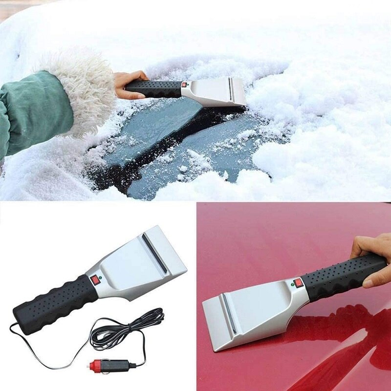 12V Elektrische Verwarmde Auto Ijskrabber Automobiles Winter Auto Accessoires Sneeuwruimen Schop Voorruit Ontdooien Schoon Gereedschap