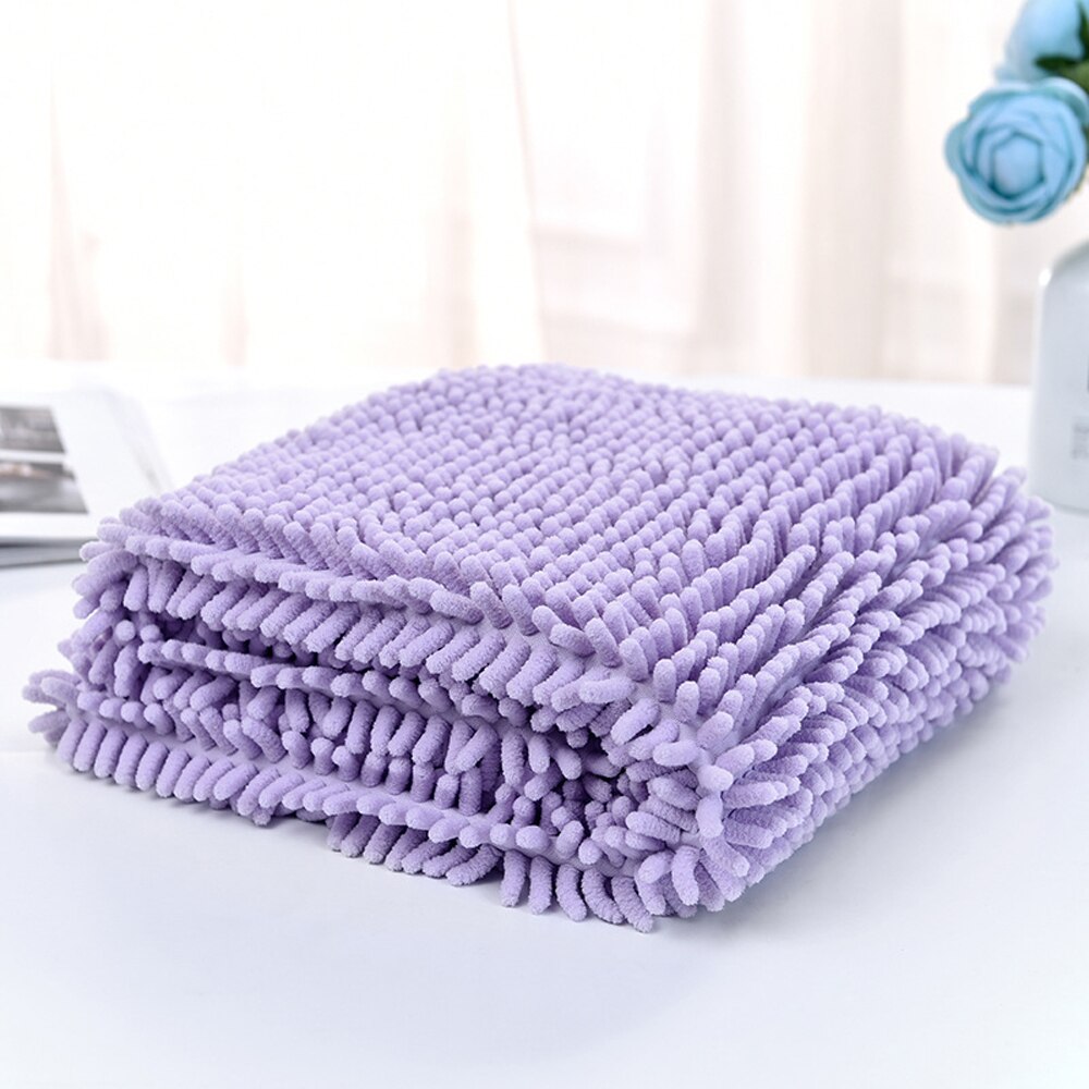 Multipurpose Pet Drying Towel Ultra-absorbent Dog Bath Towel Blanket Fiber Chenille Puppy Dog Clean Towel Pet Product Pet Towel: Purple / S