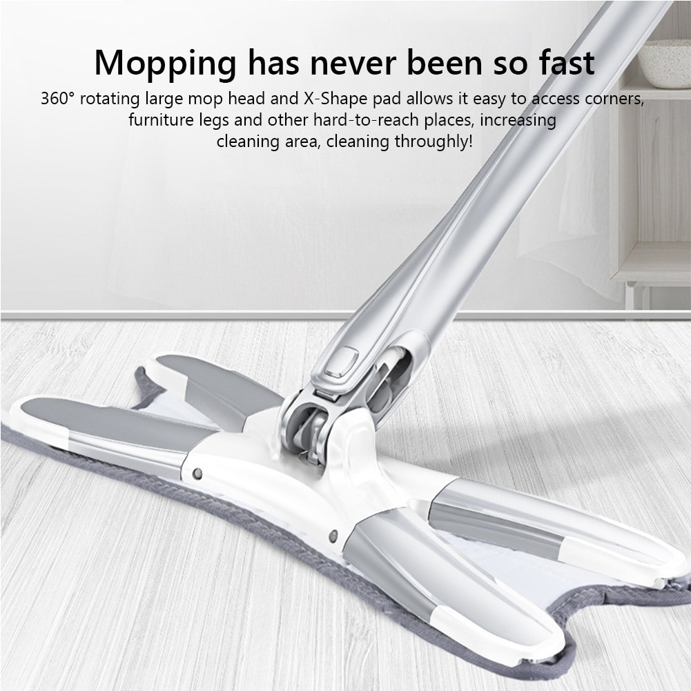 X-type Floor Mop Flat Mops 360 Degree For Wood Ceramic Tiles Home Cleaning Tool Household with Reusable Microfiber Pads Lazy Mop
