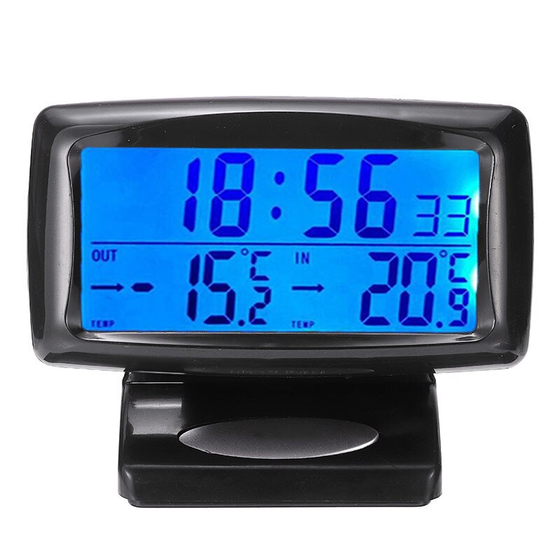 Auto Digitale Lcd Klok Temperatuur Display Elektronische Klok Thermometer Auto Automotive Blauwe Achtergrondverlichting