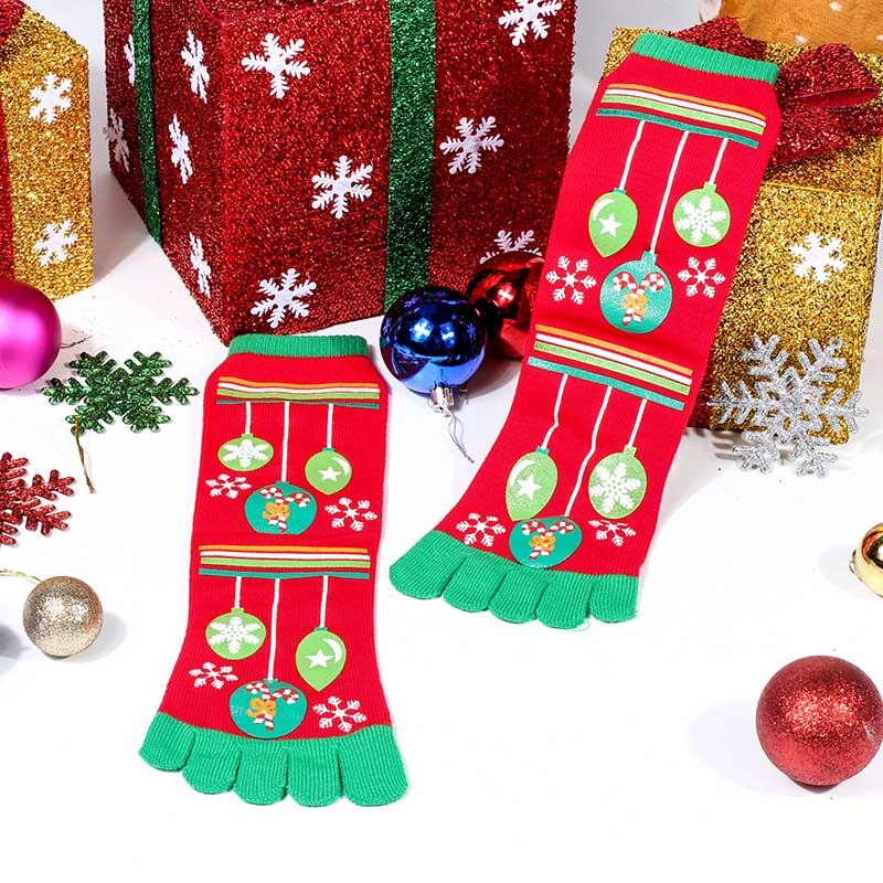 , calcetines de dedos de los pies, calcetines de Navidad para hombres y mujeres, recién llegados, calcetines divertidos informales de Carnaval Unisex, calcetines transpirables Sokken: Rojo