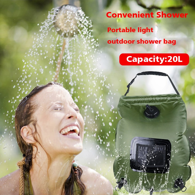 Douche Bag Voor Camping Outdoor Wandelen Picknick Zwemmen 5 Gallon/20L Solar Draagbare Tas Met Schakelaar Slang En Douche hoofd
