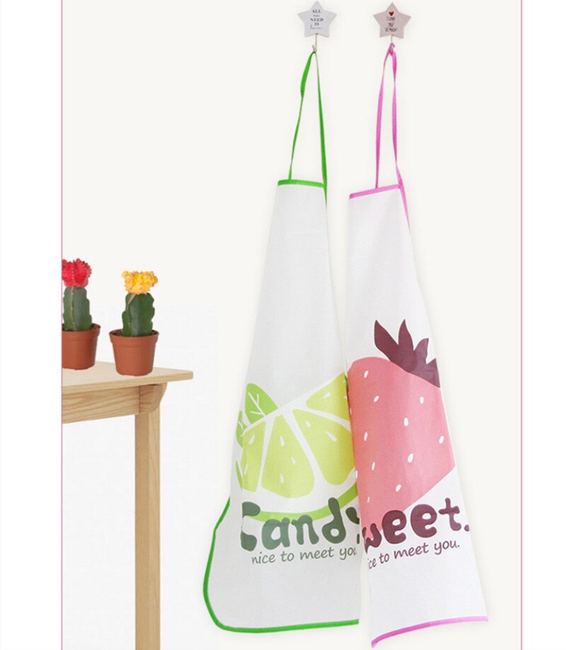Cartoon fruit PVC Waterproof Apron Kitchen Restaurant Cooking Bib Aprons for Chef Butcher BBQ Baking Catering Pub Kids funny bib