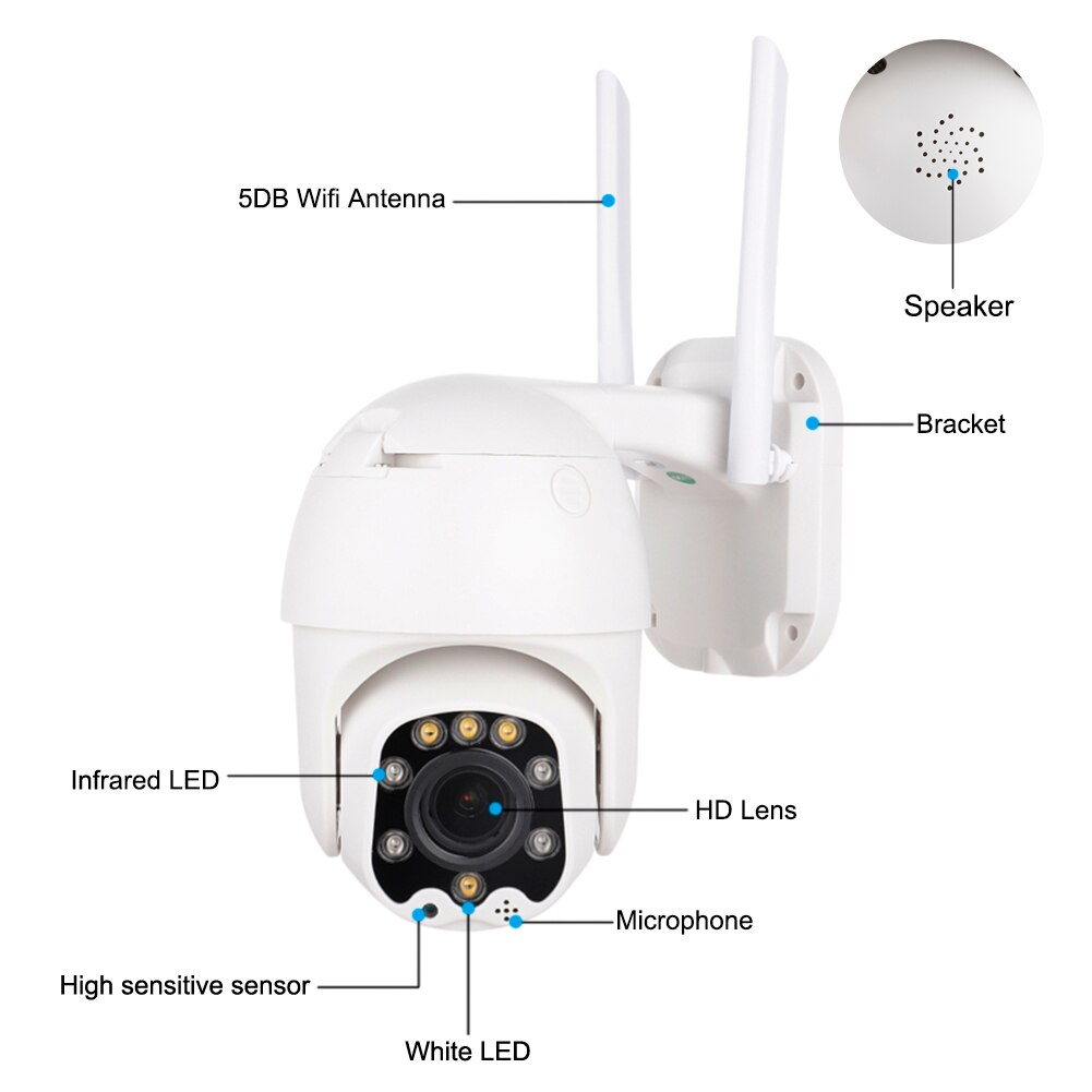 Outdoor Buiten Beveiliging Wifi Camera 1080P Waterdichte Twee Weg Audio 2MP Draadloze Camera Huishoudelijke Surveillance Veilig Ip Camera