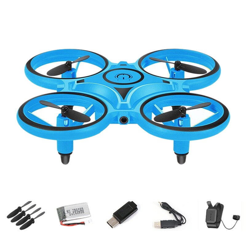 2.4G Gravity Sensor Infrared Induction Hand Watch Controlled Altitude Hold Drone: Blue