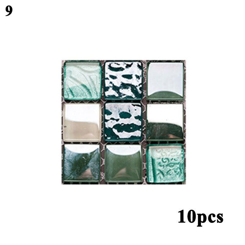 Magic Gel Tiles Self Stick Mosaic Tile for Kitchen and Bathroom Backsplash Brick Crystal Wallpaper - 1 Sheet: 9