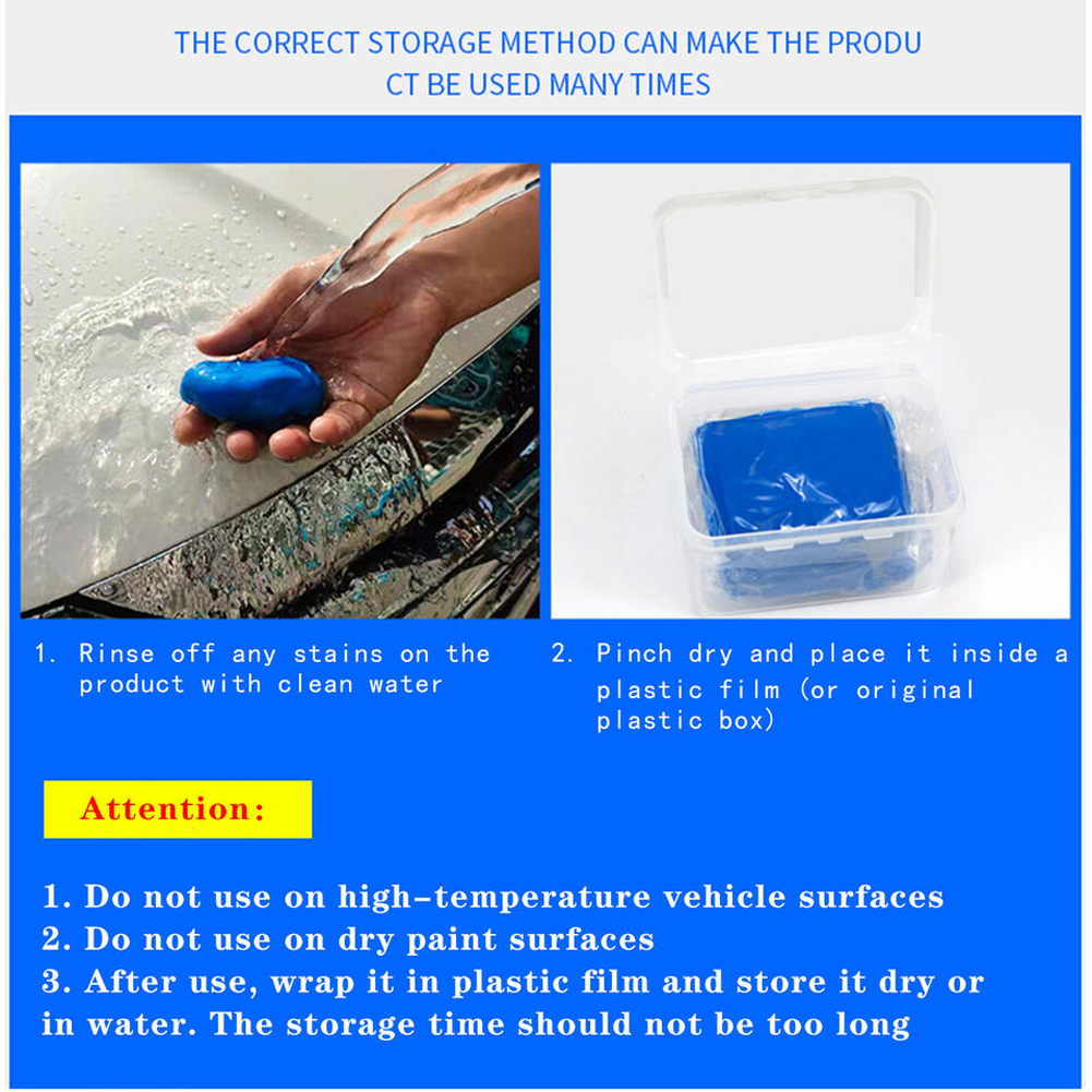 Barre d'argile magique bleue pour nettoyage de détails de voiture, outils d'entretien de peinture automobile, matériau de supérieure 100G, boue de lavage de voiture, 1 à 5 pièces