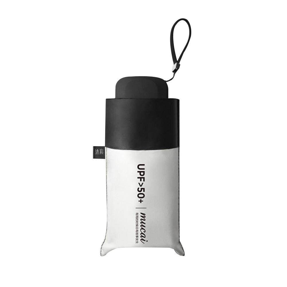 Mucai-paraguas plegable ultraligero para mujer, sombrilla impermeable a prueba de viento, protección solar UV contra la lluvia, Mini paraguas para viaje de negocios y coche: Blanco