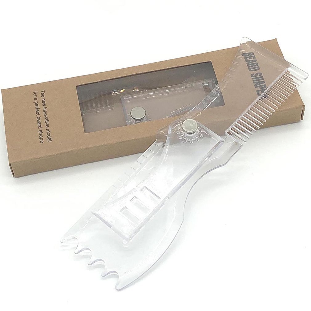 Men's Beards Combs Beard Shaping Tool Trimming Shaper Template Comb Transparent Beauty Tool For Hair Beard Trim Templates: Default Title