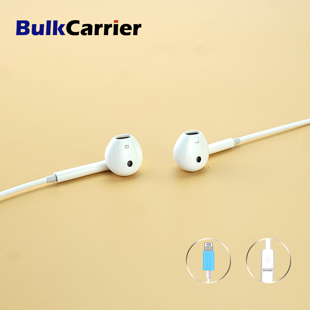 Stereo Sound Ligting In Ear Earphone for Apple iPhone 8 7 Plus X XS MAX XR 11 Wired Control Earbuds with MicMusic Earphone
