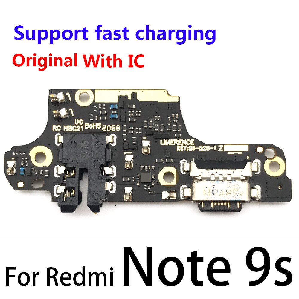 Ładowarka USB złącze portu dokującego złącze Flex Cable dla Xiaomi Redmi Note 8T 9S 9 4 4X 5 5A 6 3 Pro Se 152mm: Note 9S Original