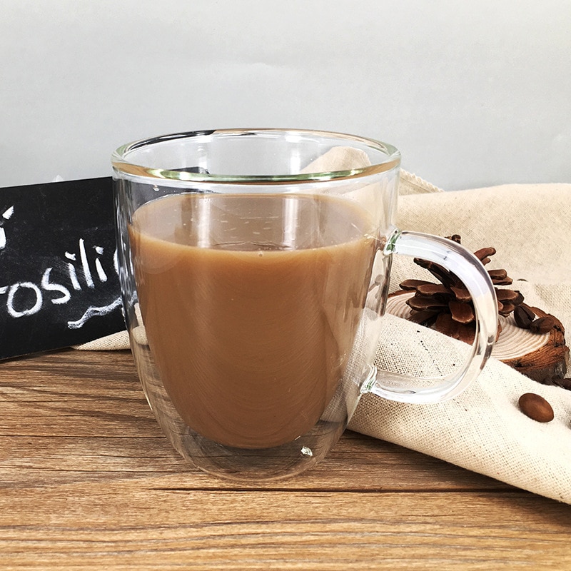Dobbeltvægsbund kaffekrus glas til øl vin drinkware glas te kop vand kopper holder cocktail vinglas