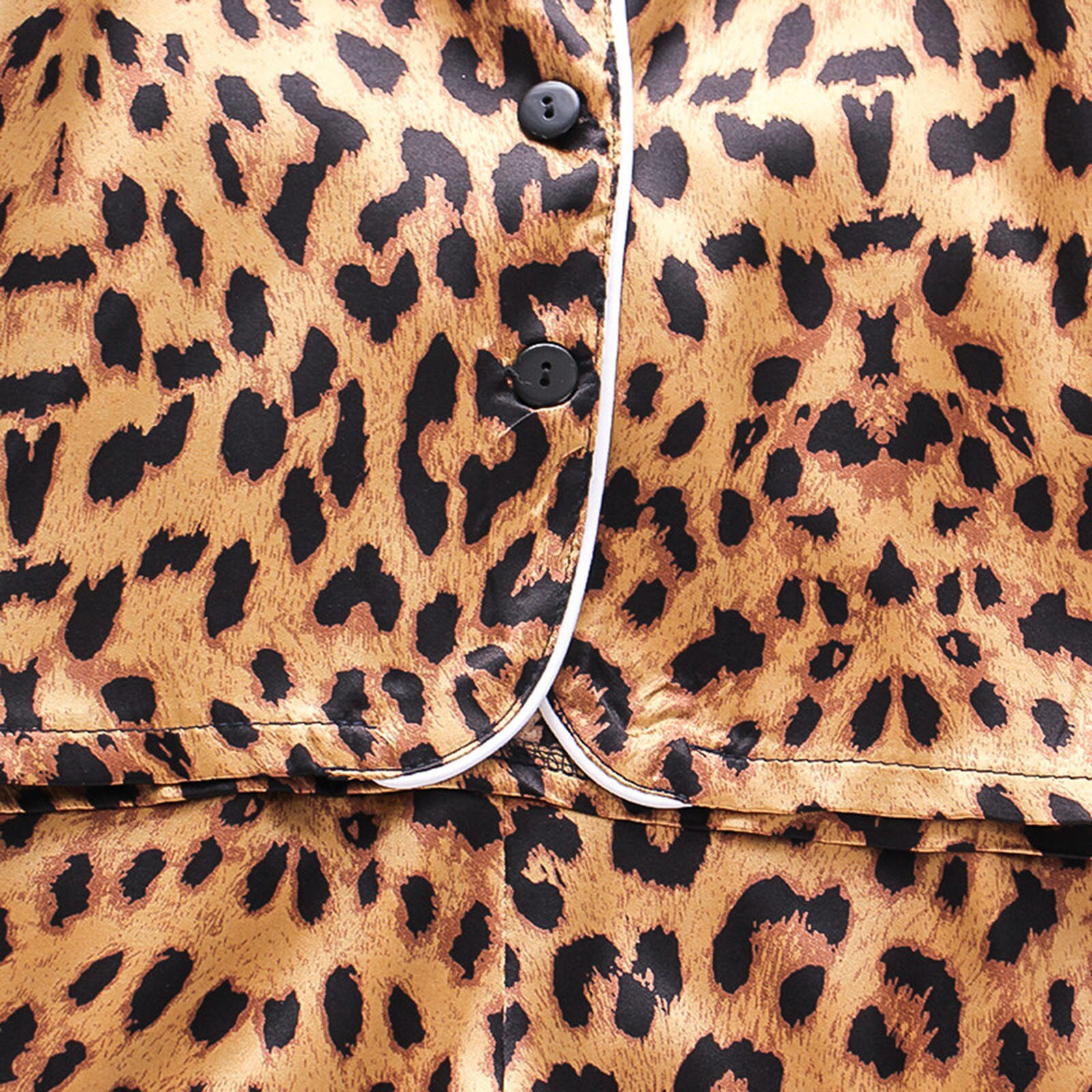 Leopard Pring Satijn Kids Pyjama Sets Peuter Kids Baby Jongens Meisjes Knop Pyjama Nachtkleding Tops Korte Outfits Kids Zijden Pyjama