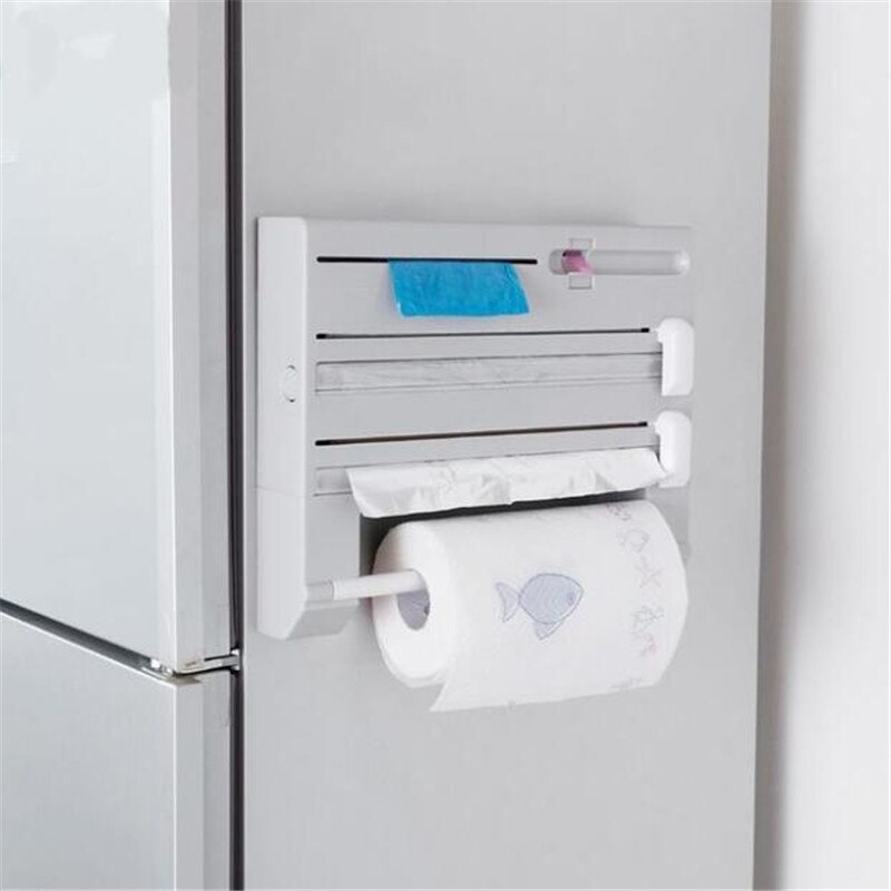 Wrap Cutting Doos Keuken Organizer Vershoudfolie Saus Fles Opbergrek Tin Folie Papier Handdoek Houder Plastic Plank