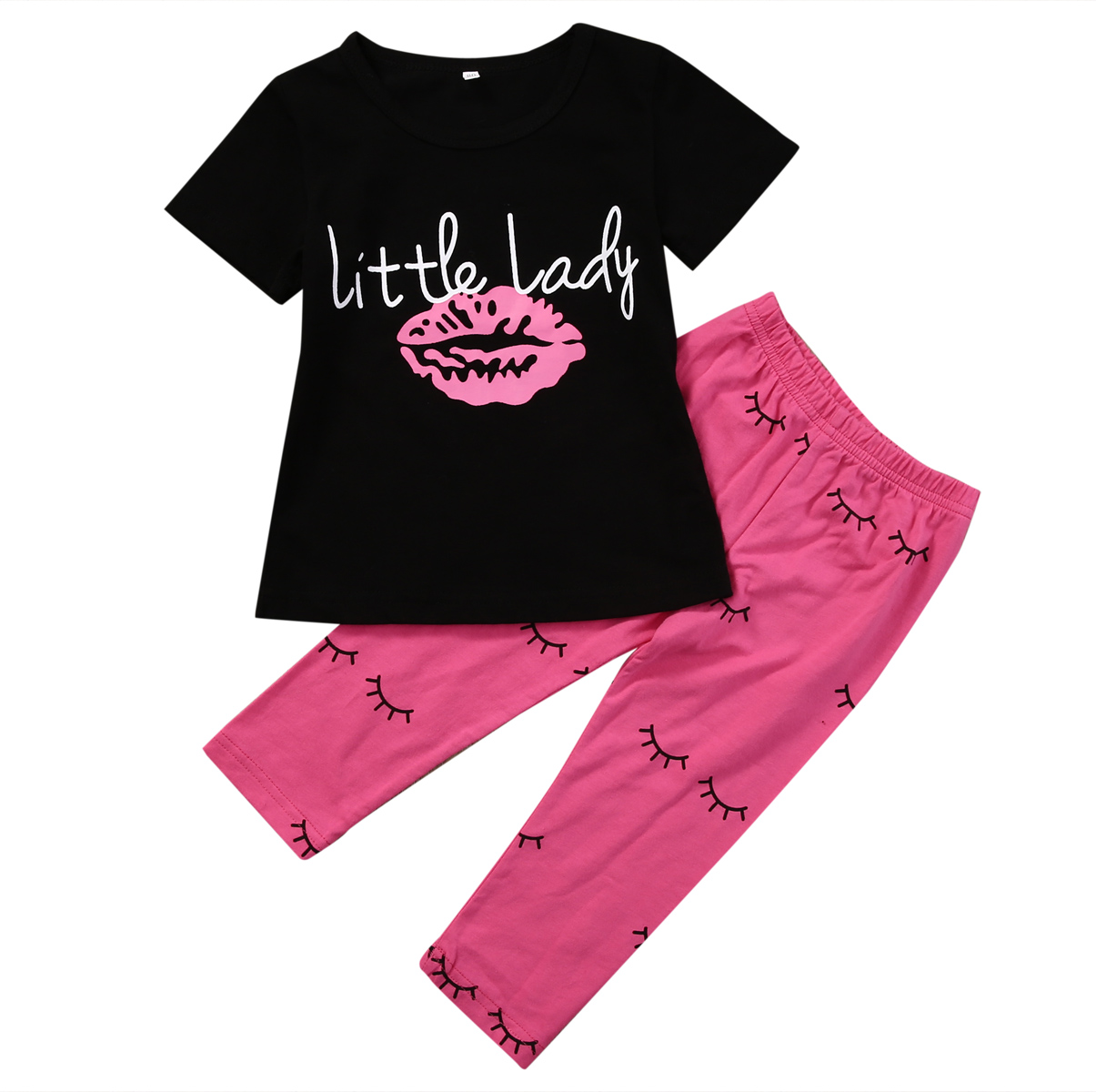 Pudcoco Ensemble Fille USA 1-6Year Enfant Bébé Filles Tenues T-Shirts Hauts + legging Pantalon Vêtements Ensemble: 2T