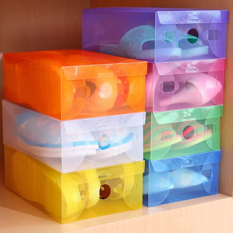 Transparante plastic schoenendoos, opvouwbare schoenendoos, organizer, badkamer, balkon, diverse opbergruimte, huis, benodigdheden