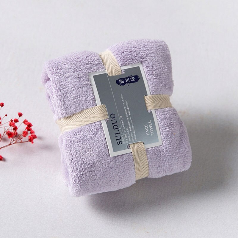 Serviette de bain de luxe en éponge velours pour adultes, 36x80cm, grande serviette douce et absorbante, couleur unie, pour salle de bain: light purple