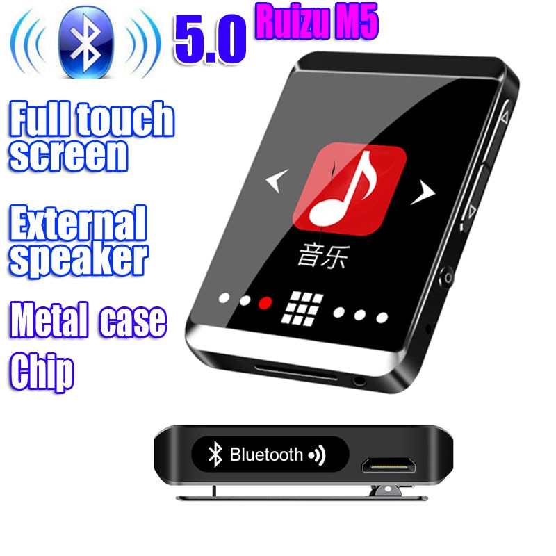 Lettore MP3 Bluetooth originale RUIZU M5 Sport 16GB 8GB Clip Mini Full touch screen supporto FM, registrazione, E-Book, orologio, contapassi