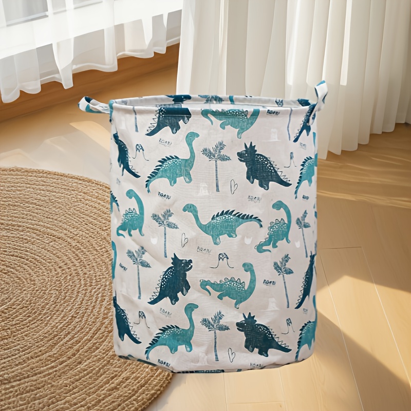 Wasmand Stevige dinosaurusstof Opvouwbare opslag Kleding Speelgoed Huisorganisatie Handvatten Badkamer Decor Badkameraccessoires