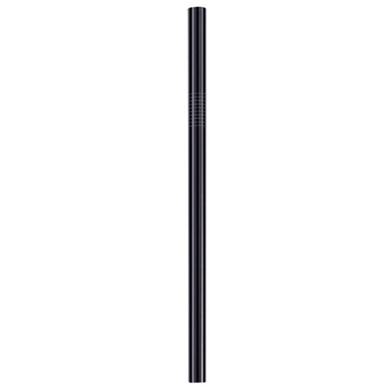 Reusable Stainless Steel Drinking Metal Straw Boba Bubble Tea Smoothie Straws Straight Black Tubes: Default Title