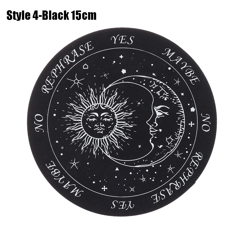 Houten Slice Slinger Board Met Sterren Zon Maan Voor Waarzeggerij Message Board Houten Hanger Pendulum Wall Art Home Decor: Style 4-Black 15cm