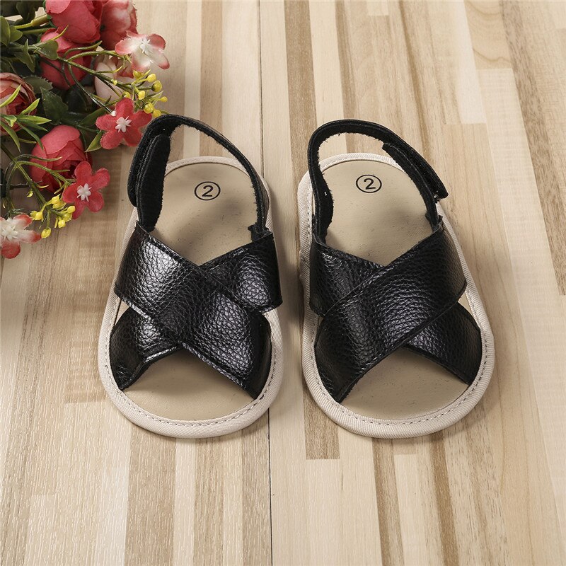 Baby Boys Roma Sandals Cross Hollow Out Soft Sole Summer Beach Shoes First Walkers