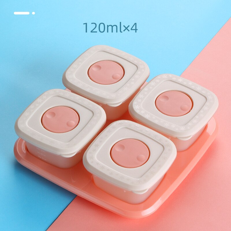 120ML 4Pcs/Kit Baby Snack Box Fresh Food Fruits Storage Box Baby Care Outdoors Child Food Container Milk Powder Box