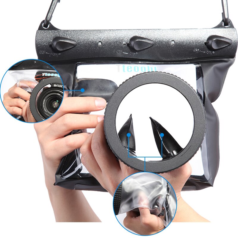 PB05-C-bolsa resistente al agua para cámara digital, bolso para cámara Digital réflex de una sola lente, resistente al agua para 20m
