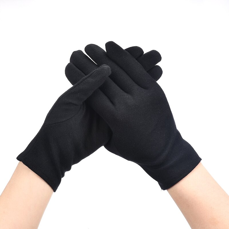 24PCS Weiß Baumwolle Handschuhe Neue Volle Finger Für Männer Frauen Arbeits Etikette Kellner/Treiber/Schmuck/Arbeiter handschuhe Schweiß Handschuhe