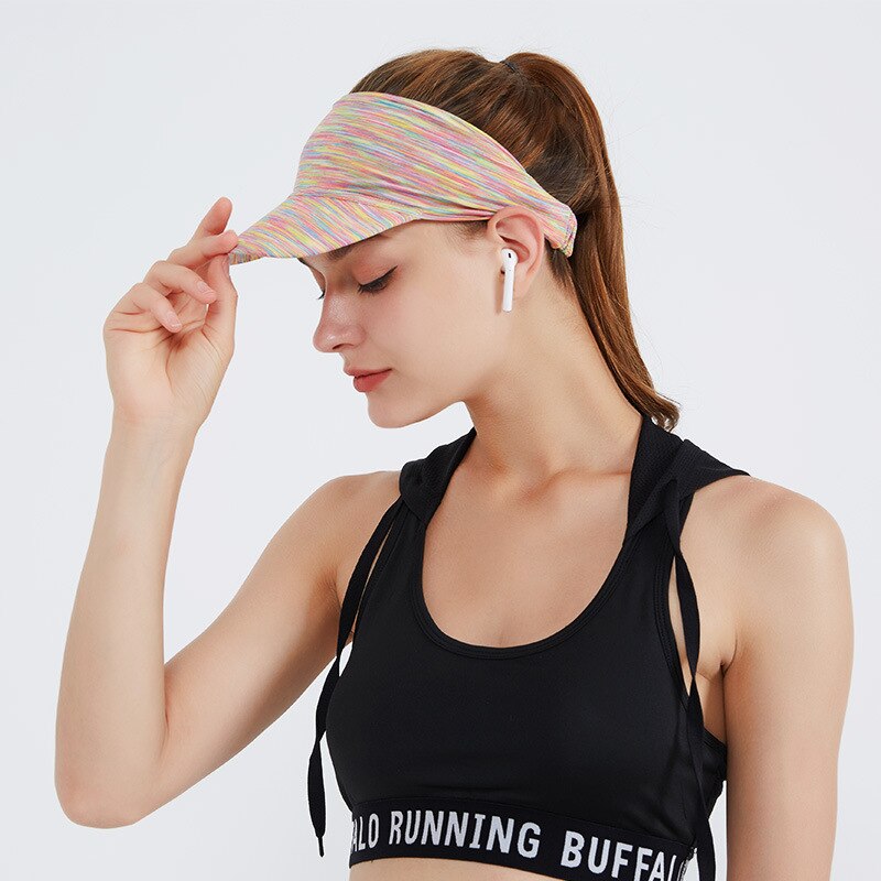 Damen-sporthut mit offenem schirm, stirnband, uv-schutz, atmungsaktiv, für sommer, outdoor, reiten und laufen