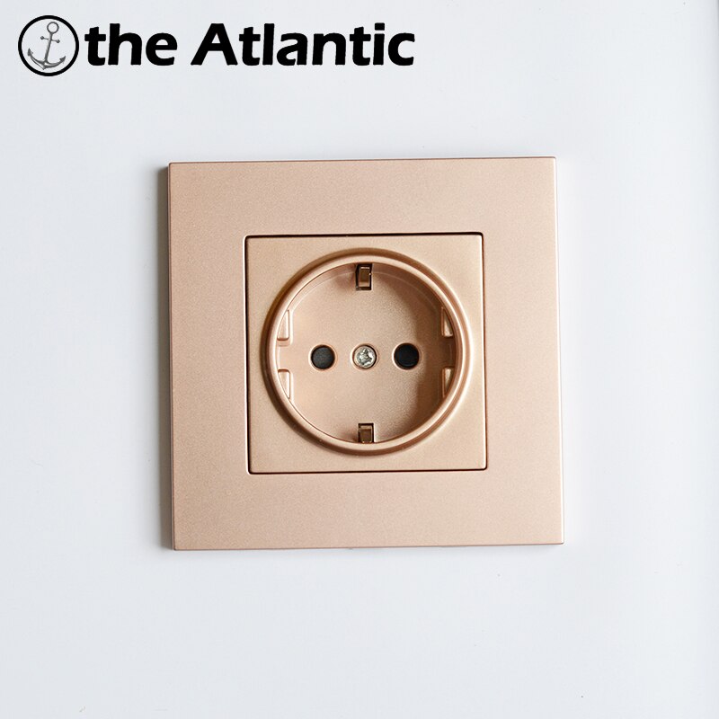 Atlectric 1 2 3 4 Gang ON/OFF EU FR Power Socket Button Power Switch 86 Type Dual Triple Quadruple Socket PC Panel With USB Port