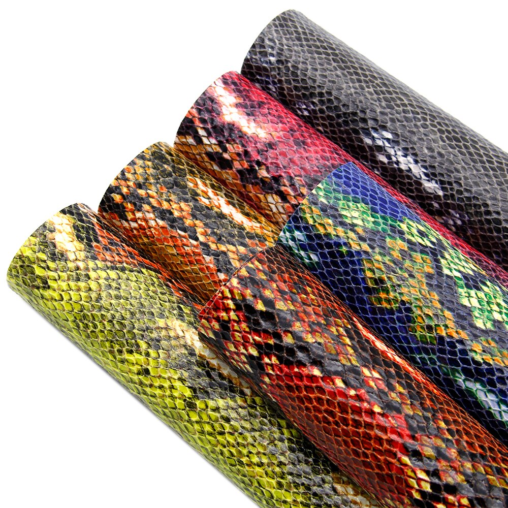 20*34cm Colorful Snake Patterns Faux Leather Fabric Sheets For Making Handmade Earrings Bows,1Yc9615