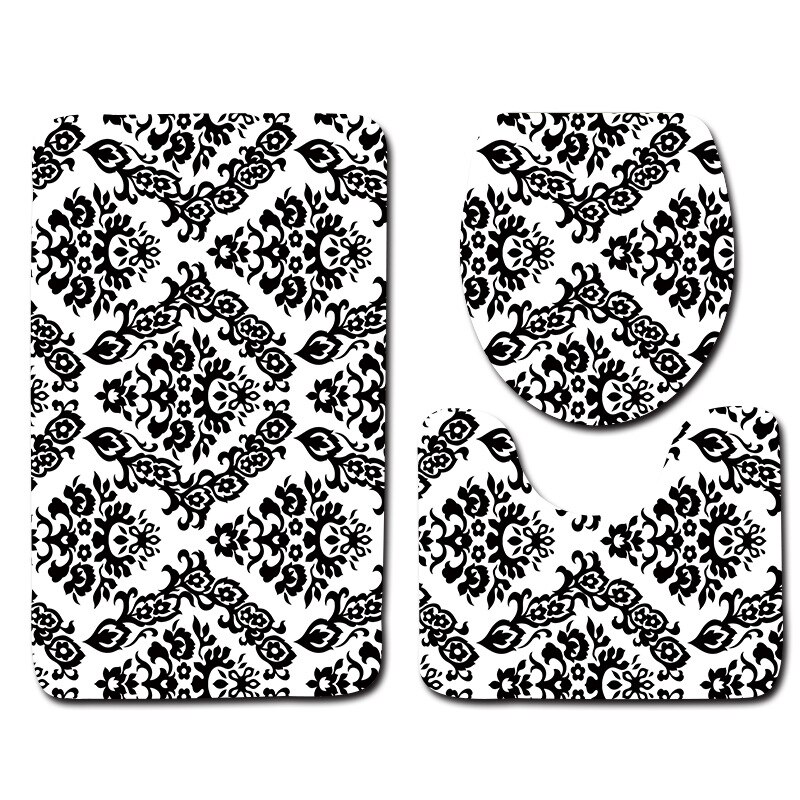 Zeegle 3D en relief mémoire éponge tapis de bain ensemble absorbant salle de bain tapis ensemble antidérapant salle de bain tapis de sol tapis de toilette: vine