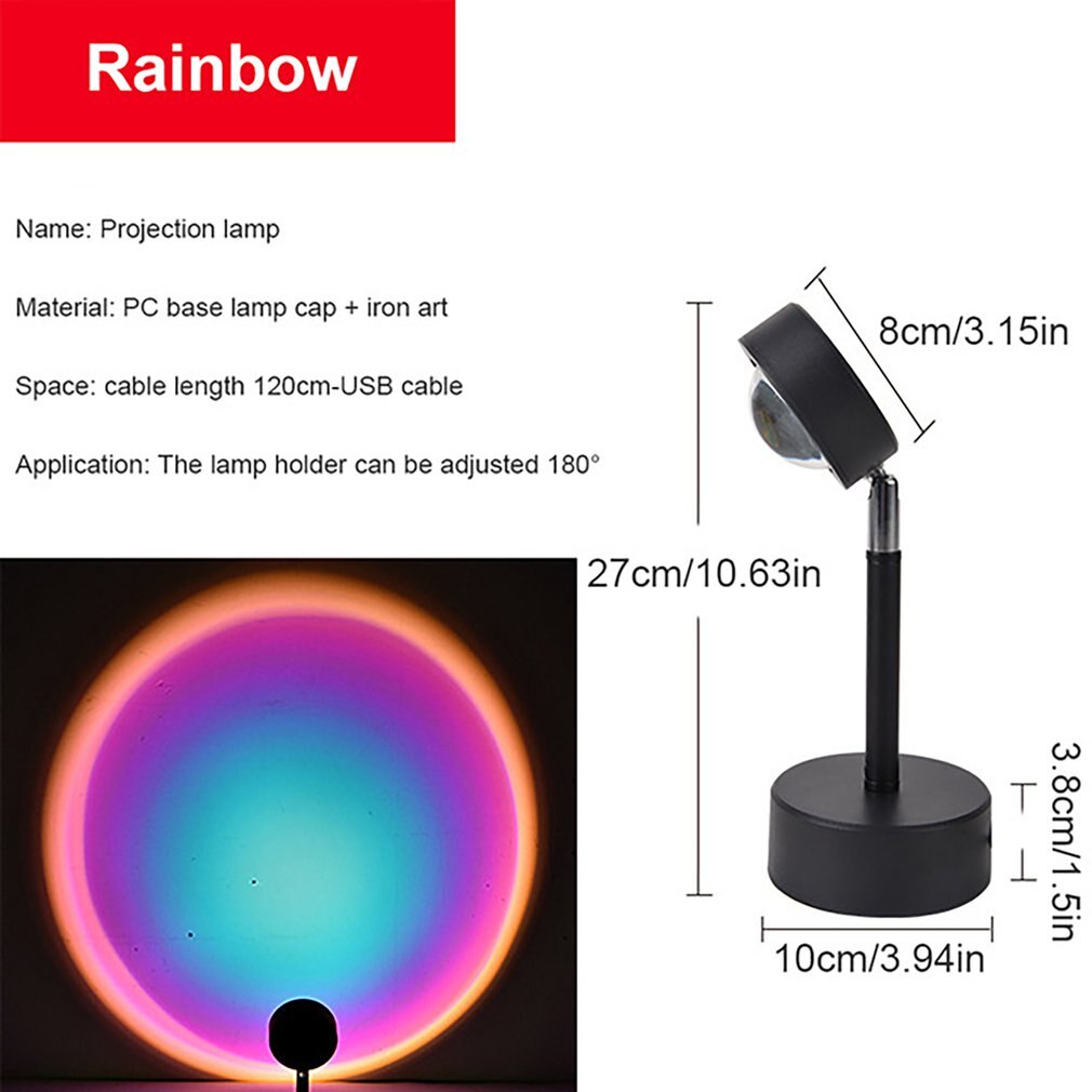 Zonsondergang Projectie Nachtverlichting Live-uitzending Achtergrond Zoals Galaxy Projector Sfeer Regenboog Lamp Decoratie Voor Slaapkamer: JD2614502