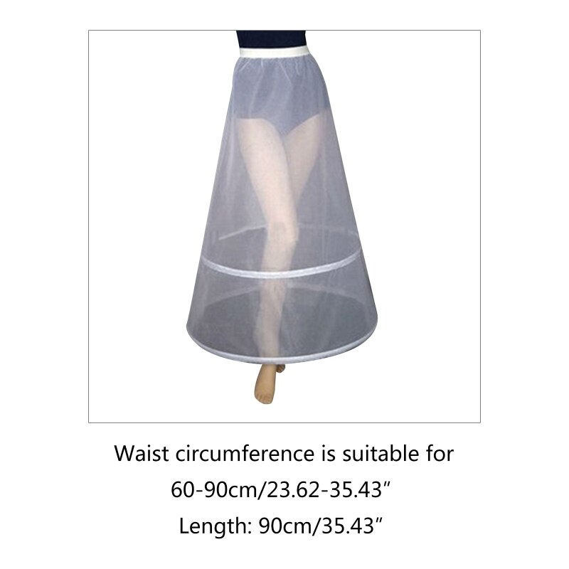 femmes mariée 2 cerceaux complet Slip jupon une couche élastique Empire taille robe de mariée Crinoline sous-jupe